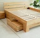 NordicStory Cama con almacenaje de madera maciza de roble &quot;Uppsala&quot;