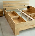 NordicStory Cama con almacenaje de madera maciza de roble &quot;Uppsala&quot;