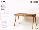 NordicStory Mesa escritorio de madera maciza de roble &quot;Berg&quot; 120 x 65 x 76 cm.