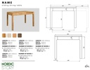 NordicStory Mesa extensible de comedor de madera maciza de roble &quot;Marsi&quot;.