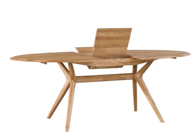 NordicStory Mesa extensible de comedor de madera maciza de roble Carmen