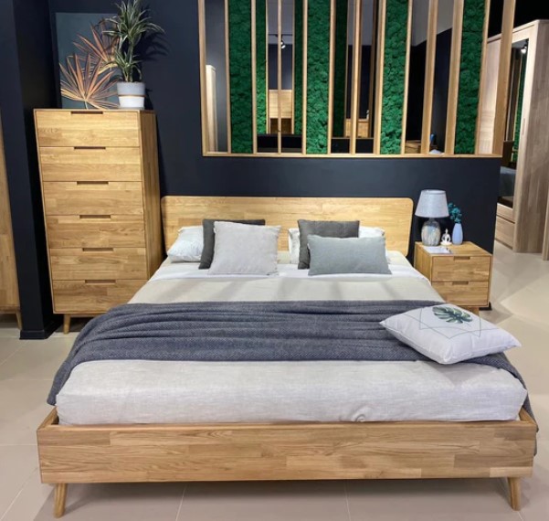 NordicStory Cama de madera maciza de roble &quot;Escandi&quot; 140 x 200 cm. / 160 x 200 cm. / 180 x 200 cm.