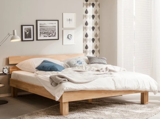 NordicStory Cama de madera maciza de roble &quot;Judith&quot; 160 x 200 cm. / 180 x 200 cm.