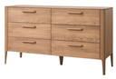 NordicStory Aparador Cómoda de madera maciza de roble &quot;Atlanta 2&quot; 140,2 x 46 x 78,6 cm.