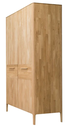 NordicStory Armario de madera maciza de roble &quot;Atlanta 2&quot; 120 x 60 x 210 cm.