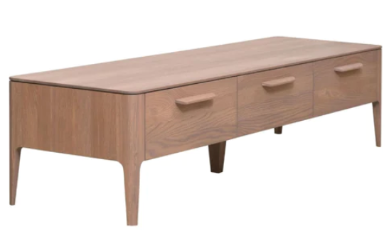 NordicStory Mueble de TV de madera maciza de roble &quot;Atlanta 3&quot; 173,4 x 46 x 38,8 cm.