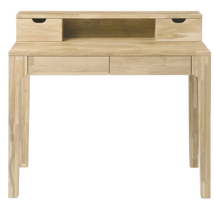 NordicStory Mesa escritorio de madera maciza de roble &quot;Axel II&quot; 105 x 55 x 96 cm.