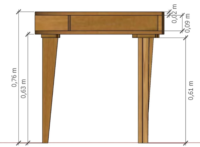 NordicStory Escritorio de pared, mesa esquinera de madera maciza de roble &quot;Escandi&quot; 75 x 75 x 76 cm.