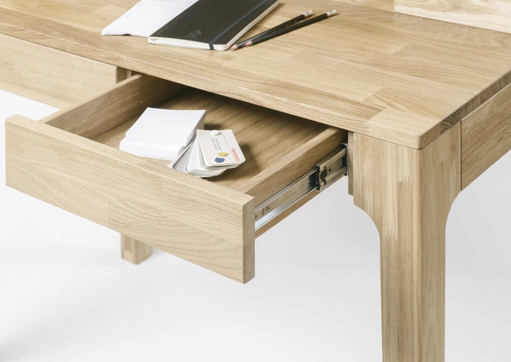 NordicStory Mesa escritorio de madera maciza de roble &quot;Axel I&quot; 105 x 55 x 76 cm.
