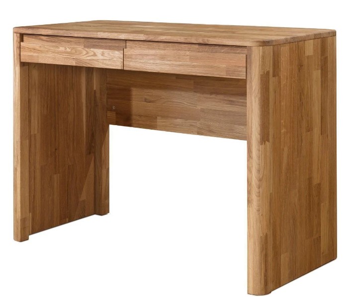 NordicStory Mesa escritorio tocador de madera maciza de roble &quot;Elsa&quot; 110 x 50 x 78 cm.