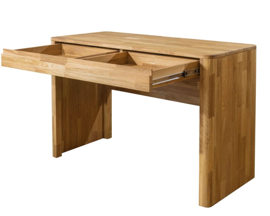 NordicStory Mesa escritorio tocador de madera maciza de roble &quot;Elsa&quot; 110 x 50 x 78 cm.