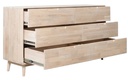 NordicStory Aparador Cómoda de madera maciza roble &quot;Escandi 4&quot; 160 x 45 x 84,5 cm.