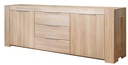 NordicStory Aparador Cómoda de madera maciza de roble &quot;Nordic 3&quot; 228 x 45 x 77 cm.