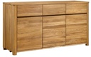 NordicStory Aparador Cómoda de madera maciza de roble &quot;Elsa 3&quot; 146 x 44 x 79 cm.