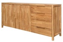 NordicStory Aparador Cómoda de madera maciza de roble &quot;Niels 3&quot; 188 x 45 x 84 cm.