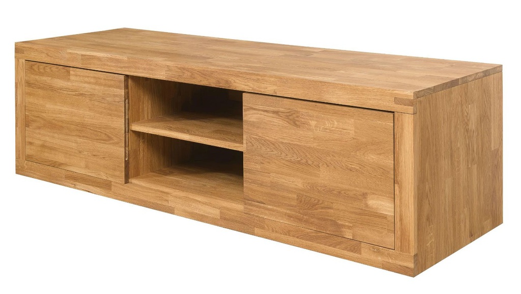 NordicStory Mueble de TV de madera maciza de roble &quot;Merle 2&quot; 180 x 55 x 50 cm.