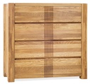 NordicStory Aparador Cómoda de madera maciza de roble &quot;Valencia&quot; 96 x 43 x 94 cm.