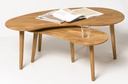 NordicStory Mesa de centro apilables de madera maciza de roble &quot;Escandi&quot; 120 x 60 x 43 cm. / 85 x 40 x 38 cm.