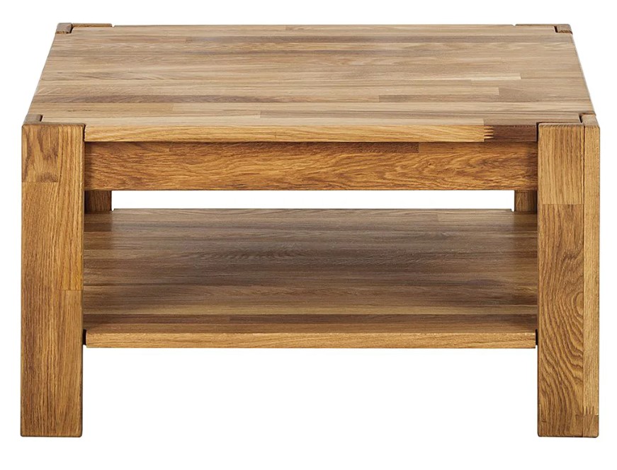 NordicStory Mesa de centro de madera maciza de roble &quot;Mauritz 4&quot; 70 x 70 x 38 cm. / 120 x 70 x 38 cm.