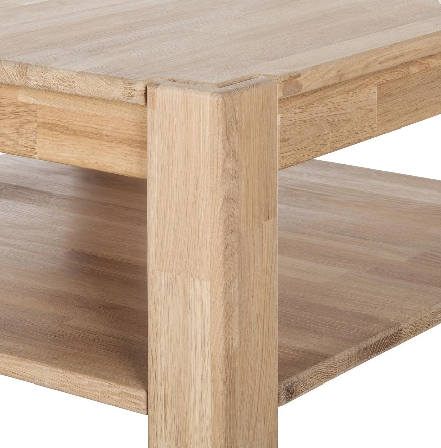 NordicStory Mesa de centro de madera maciza de roble &quot;Mauritz 4&quot; 70 x 70 x 38 cm. / 120 x 70 x 38 cm.