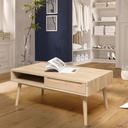 NordicStory Mesa de centro de madera maciza de roble &quot;Escandi 8&quot; 110 x 60 x 45 cm.