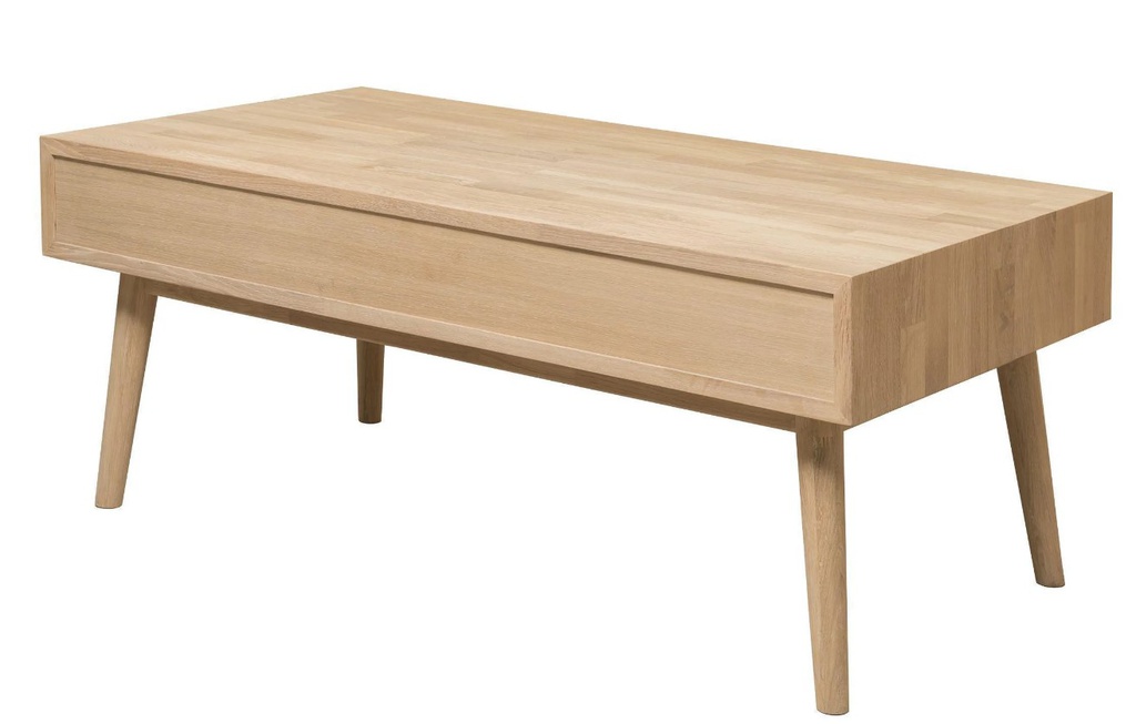 NordicStory Mesa de centro de madera maciza de roble &quot;Escandi 8&quot; 110 x 60 x 45 cm.