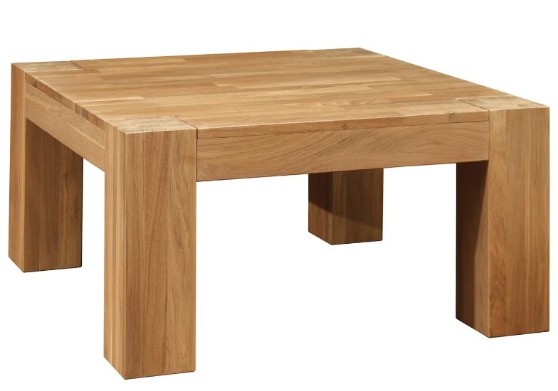 NordicStory Mesa de centro de madera maciza de roble &quot;Nordic&quot; 90 x 90 x 45 cm.