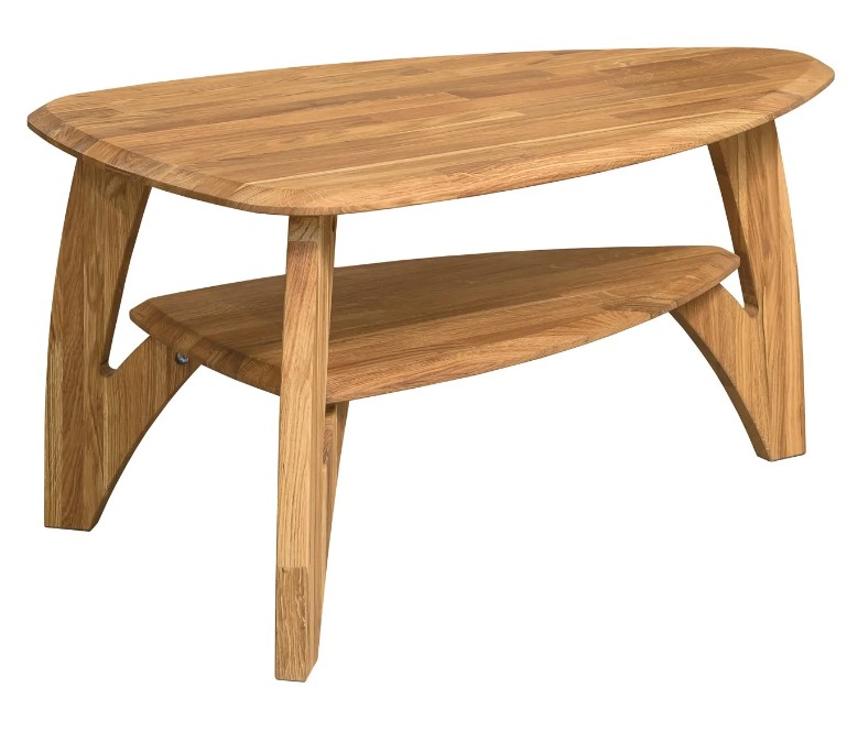 NordicStory Mesa de centro de madera maciza de roble &quot;Vankel&quot; 90 x 60 x 44 cm. / 120 x 76 x 44 cm.