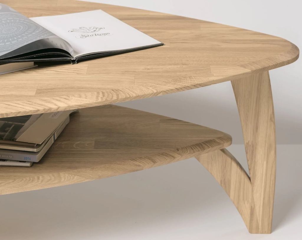 NordicStory Mesa de centro de madera maciza de roble &quot;Vankel&quot; 90 x 60 x 44 cm. / 120 x 76 x 44 cm.