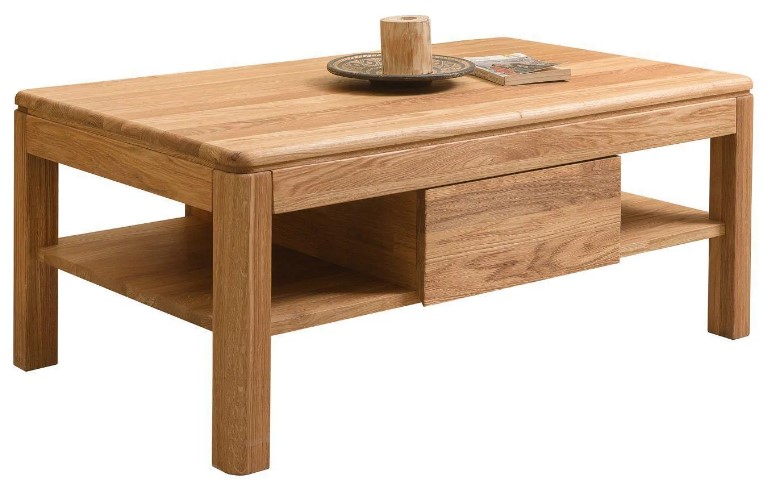 NordicStory Mesa de centro de madera maciza de roble &quot;Elsa LUX&quot; 105 x 65 x 45 cm.