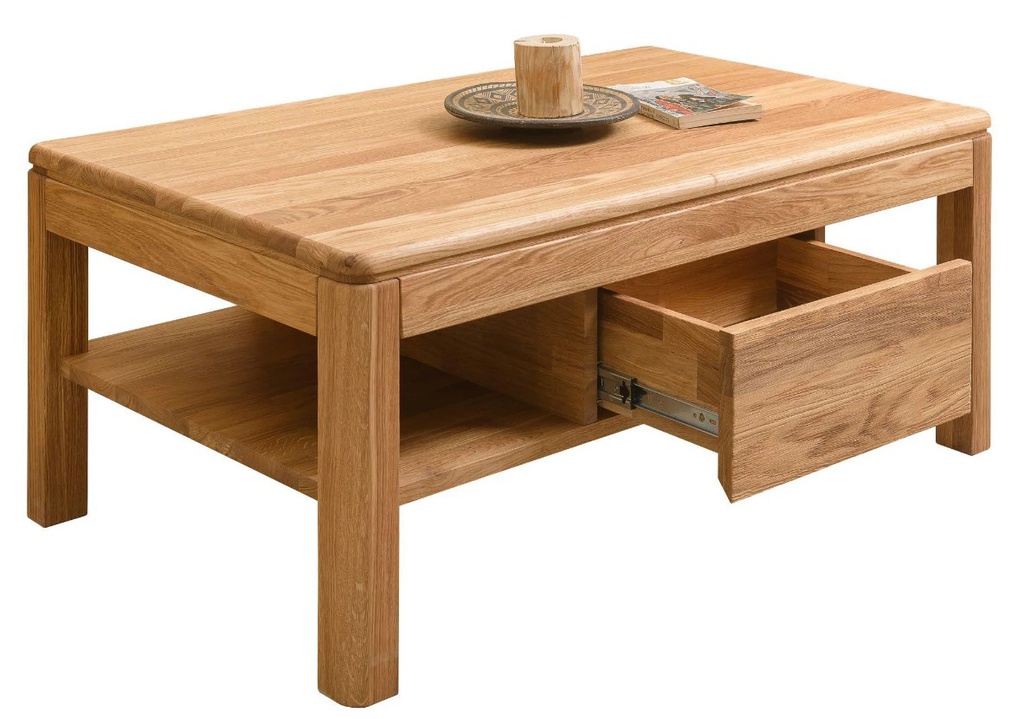 NordicStory Mesa de centro de madera maciza de roble &quot;Elsa LUX&quot; 105 x 65 x 45 cm.