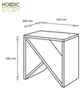 NordicStory Mesa auxiliar, mesita de noche de madera maciza de roble &quot;Denmark&quot; 45 x 30 x 45 cm.