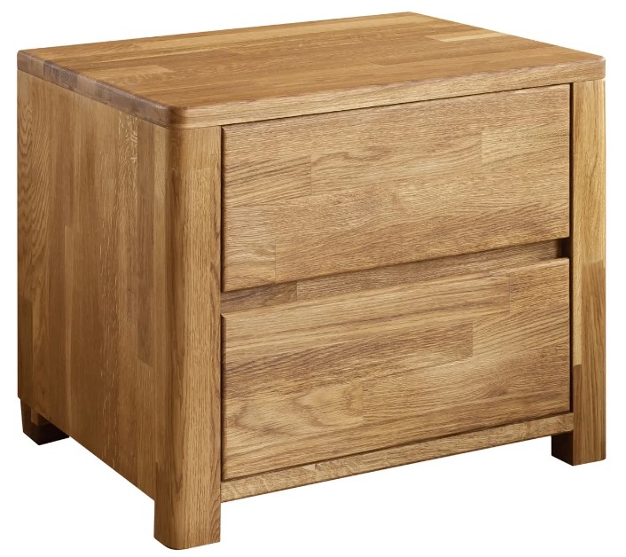 NordicStory Mesa de noche de madera maciza de roble &quot;Elsa&quot; 56,5 x 44 x 47 cm.