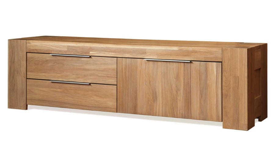 NordicStory Mueble de TV de madera maciza de roble &quot;Nordic&quot; 168 x 45 x 47 cm.