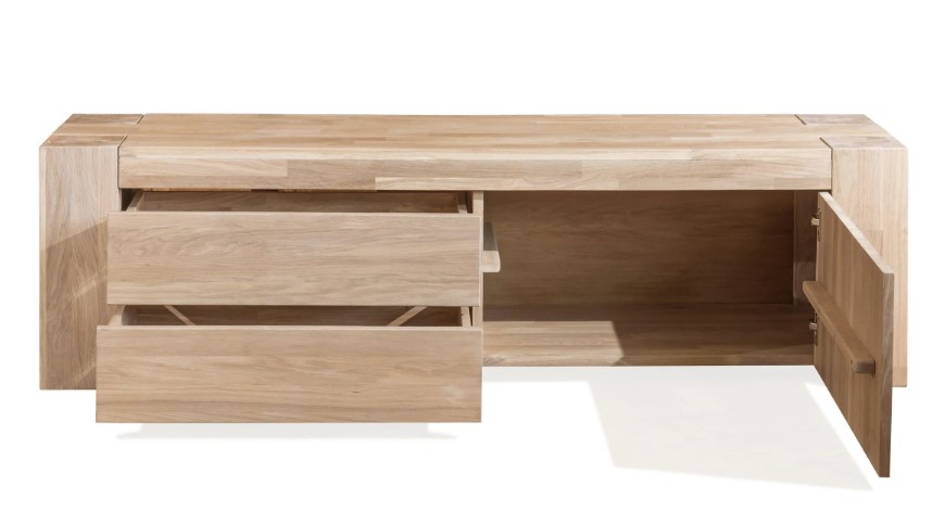 NordicStory Mueble de TV de madera maciza de roble &quot;Nordic&quot; 168 x 45 x 47 cm.