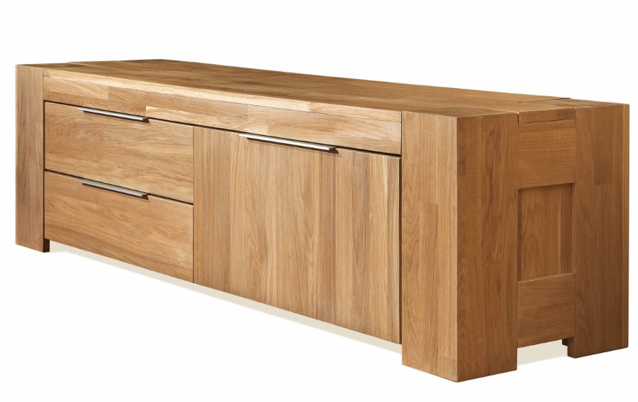 NordicStory Mueble de TV de madera maciza de roble &quot;Nordic&quot; 168 x 45 x 47 cm.