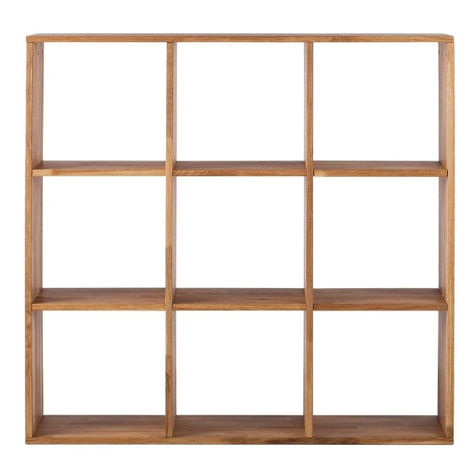 NordicStory Estanteria Libreria de madera maciza de roble &quot;Regal 3x3&quot; 112,2 x 35 x 112,2 cm.