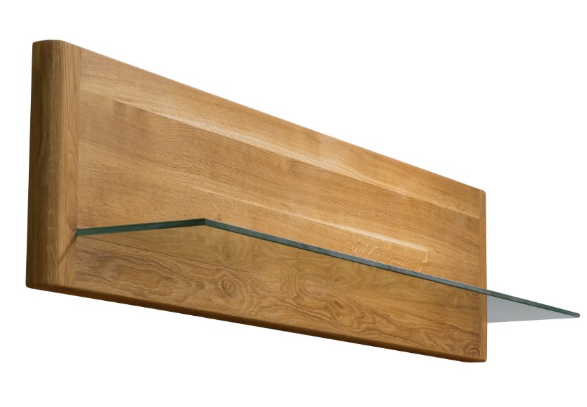 NordicStory Estante de pared de madera maciza de roble &quot;Elsa&quot;  140 x 26 x 35 cm.