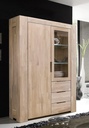 NordicStory Vitrina de madera maciza de roble &quot;Nordic 2&quot; 130 x 45 x 190 cm.