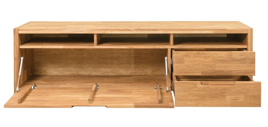 NordicStory Mueble de TV de madera maciza de roble &quot;Niels 2&quot; 188 x 45 x 58 cm.