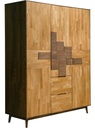 NordicStory Armario de madera maciza de roble &quot;Escandi Design&quot; 160 x 56 x 202 cm.