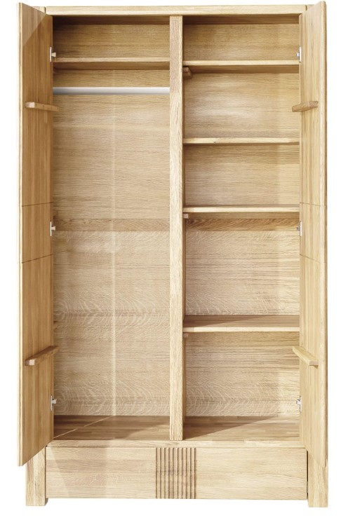 NordicStory Armario de madera maciza de roble &quot;Valencia&quot; 114,6 x 58 x 195 cm.