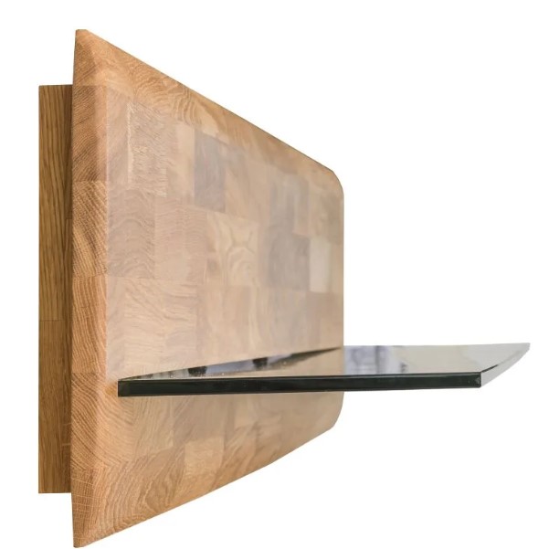 NordicStory Estante de pared de madera maciza de roble &quot;Faina&quot;  180 x 26 x 31,2 cm.