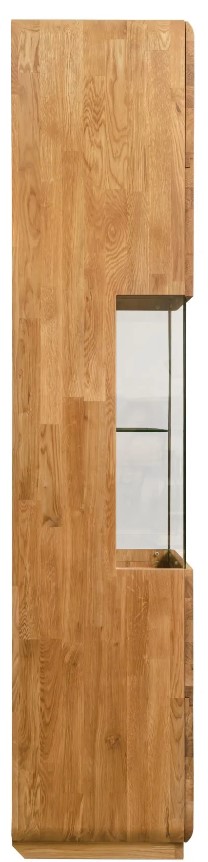 NordicStory Vitrina Armario con cristal de madera maciza de roble &quot;Faina 2&quot; 100 x 42 x 194,6 cm.