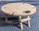 NordicStory Mini mesa de vino plegable de madera maciza roble