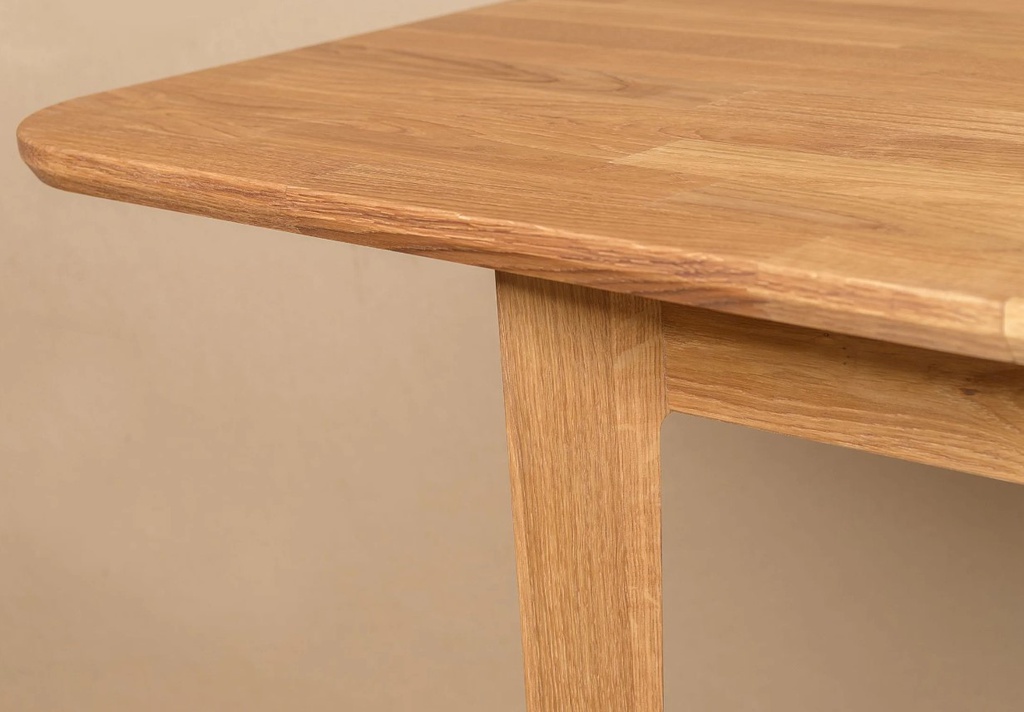 NordicStory Mesa extensible de comedor de madera maciza de roble &quot;France&quot; 120-160 x 80 x 75 cm.