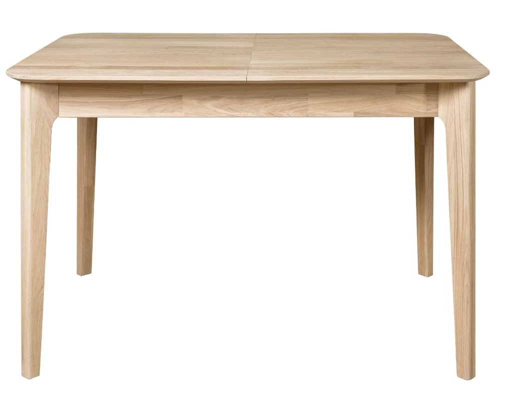 NordicStory Mesa extensible de comedor de madera maciza de roble &quot;France&quot; 120-160 x 80 x 75 cm.