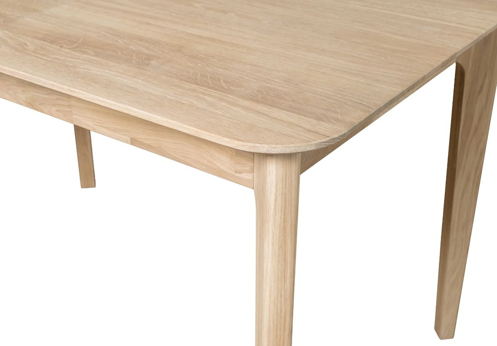 NordicStory Mesa extensible de comedor de madera maciza de roble &quot;France&quot; 120-160 x 80 x 75 cm.