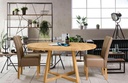 NordicStory Mesa extensible de comedor de madera maciza de roble &quot;Moby&quot; 120-160 x 120 x 75 cm.