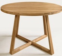 NordicStory Mesa extensible de comedor de madera maciza de roble &quot;Moby&quot; 120-160 x 120 x 75 cm.